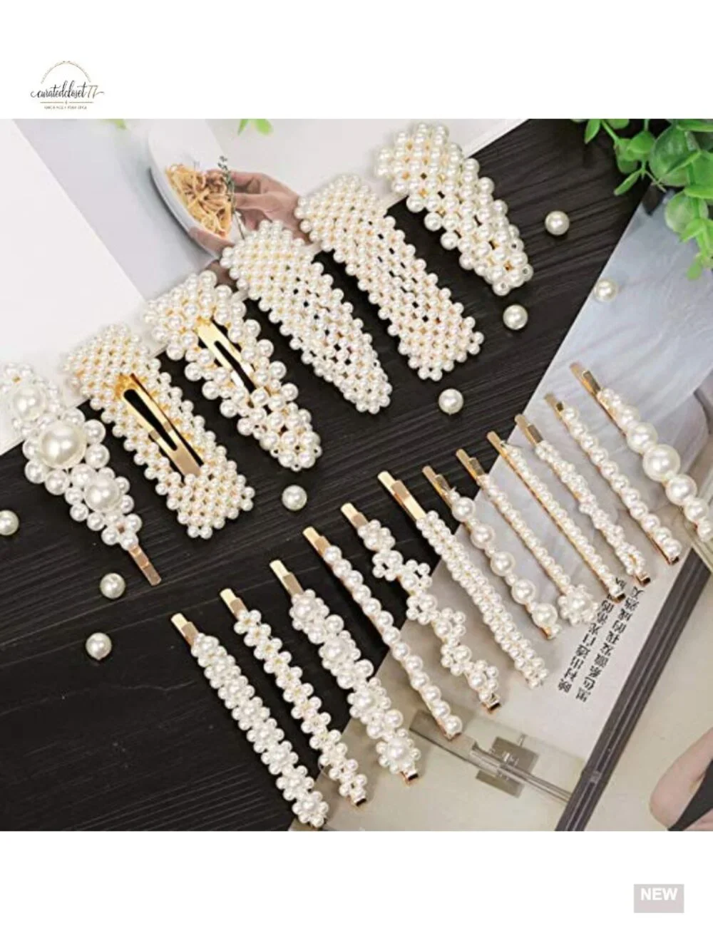 18 Pcs Pearl Hair Clips Large Barrette Fashion Clips for Women
